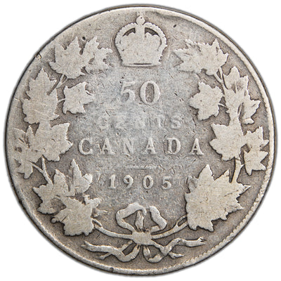 SOLD Canada 1905 50 Cents Half Dollar Silver Coin - Good