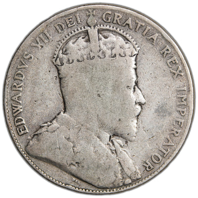 Canada 1905 50 Cents Half Dollar Silver Coin - Good +