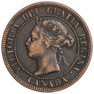 Canada 1896 Far 6 1 Large Cent Coin - Very Fine