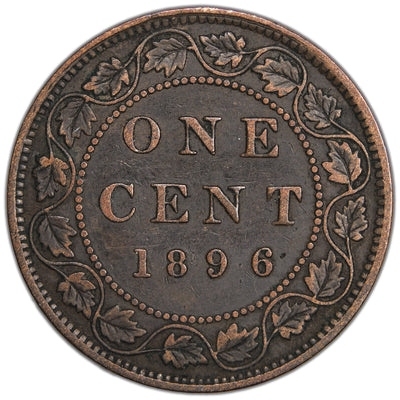 Canada 1896 Far 6 1 Large Cent Coin - Very Fine