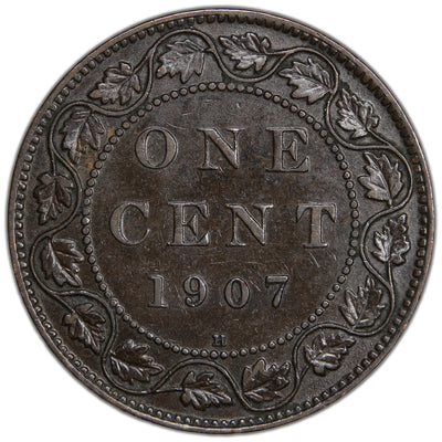 Canada 1907-H 1 Large Cent Coin - VF/EF