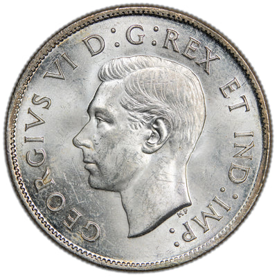 Canada 1943 50 Cents Half Dollar Silver Coin - Uncirculated