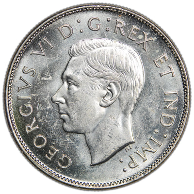 Canada 1945 50 Cents Half Dollar Silver Coin - Uncirculated +