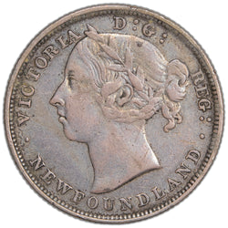 Newfoundland 1882-H 20 Cents Silver Coin - Very Fine