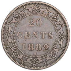 Newfoundland 1882-H 20 Cents Silver Coin - Very Fine