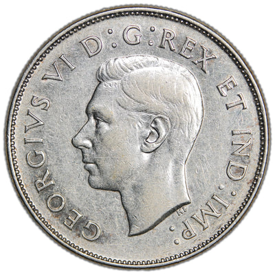 Canada 1947 ST7 ML 50 Cents Half Dollar Silver Coin - VF/XF