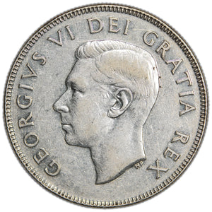 SOLD Canada 1948 50 Cents Half Dollar Silver Coin - Very Fine +