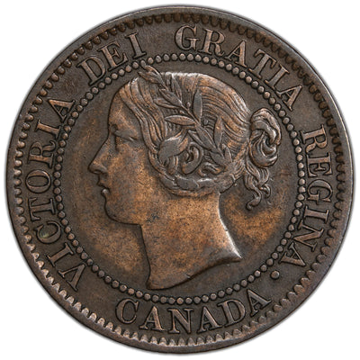 Canada 1859 Narrow 9 DP #2 Large Cent Coin - EF