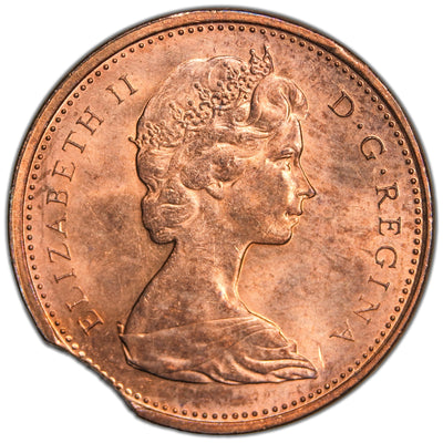 Canada 1972 1 Small Cent Error Coin - Curved Clip Planchet - Uncirculated