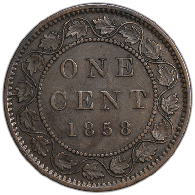 Canada 1858 1 Large Cent Coin First Year of Issue! - EF