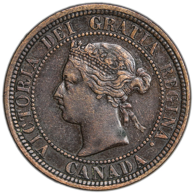 Canada 1881-H DDO 1 Large Cent Coin - VF/EF