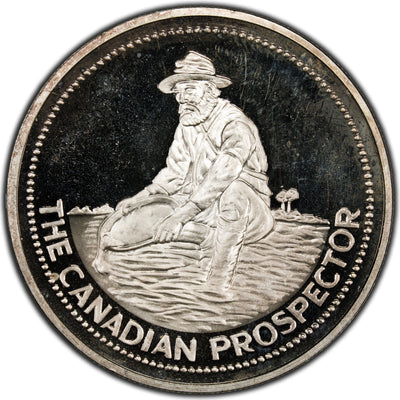 SOLD Engelhard The Canadian Prospector 1oz .999 Fine Silver Round Proof - Handled