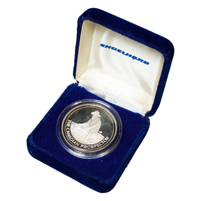 SOLD Engelhard The Canadian Prospector 1oz .999 Fine Silver Round Proof - Handled
