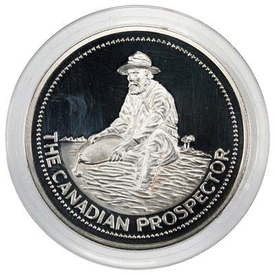 SOLD Engelhard The Canadian Prospector 1oz .999 Fine Silver Round Proof - Hairlined