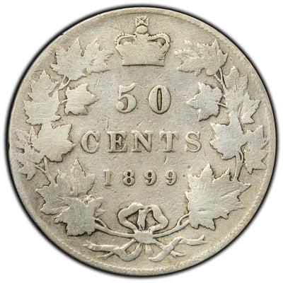 SOLD Canada 1899 50 Cents Half Dollar Silver Coin - Cleaned