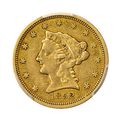 SOLD United States 1852-O $2 1/2 Liberty Quarter Eagle Gold Coin - PCGS VF-35