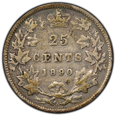 SOLD Canada 1890-H 25 Cents Quarter Silver Coin