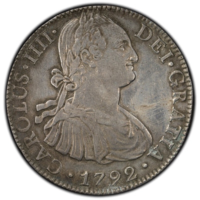 SOLD Mexico 1792 Mo-FM 8 Reales Silver Coin - Light Field Scratches