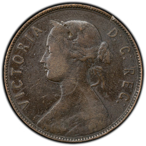 SOLD Newfoundland 1880 Oval '0' 1 Large Cent Coin - Scarce Variety