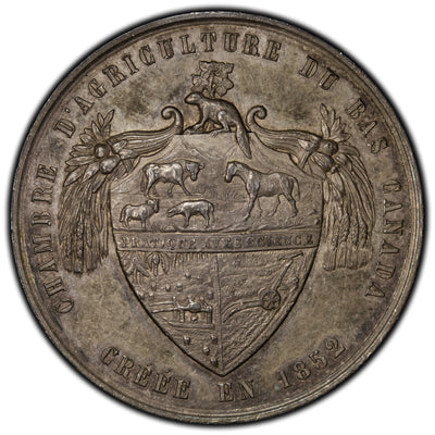 Canada 1852 Exposition Provinciale Agricole French Text Silver Medal Leroux 610