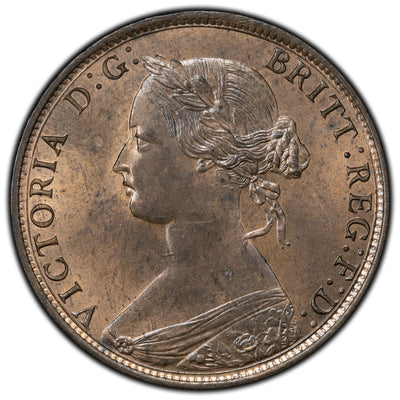 SOLD Great Britain 1862 1/2 Half Penny Coin - Lustrous UNC