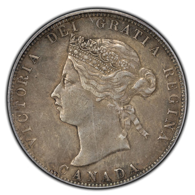 SOLD Canada 1875-H 25 Cents Quarter Silver Coin - PCGS XF-45
