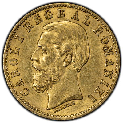 SOLD Romania 1883-B 20 Lei Gold Coin