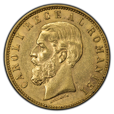 SOLD Romania 1890-B 20 Lei Gold Coin