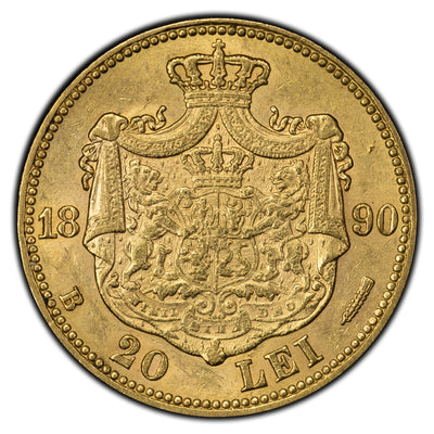 SOLD Romania 1890-B 20 Lei Gold Coin