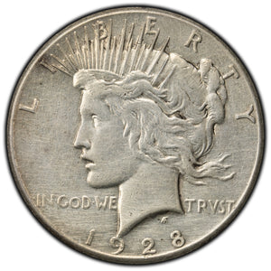 SOLD United States 1928-P $1 Peace Dollar Coin - Cleaned