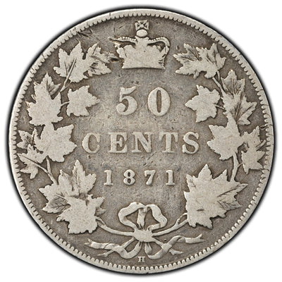 SOLD Canada 1871-H 50 Cents Half Dollar Silver Coin