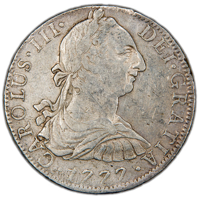 Mexico 1777 Mo FM 8 Reales Silver Coins - Reverse Scratched