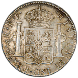 Mexico 1780 Mo FF 8 Reales Silver Coin - Obverse Lt. Scratches