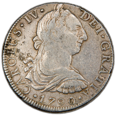 Mexico 1790 Mo FM 8 Reales Silver Coin