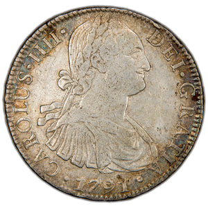 Mexico 1791 Mo FM 8 Reales Silver Coin