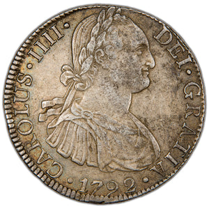 Mexico 1792 Mo FM 8 Reales Silver Coin