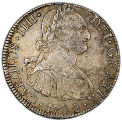 Mexico 1792 Mo FM 8 Reales Silver Coin