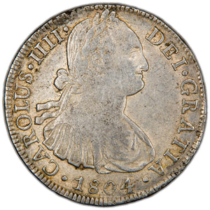 Mexico 1804 Mo TH 8 Reales Silver Coin