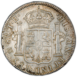 Mexico 1808 Mo TH 8 Reales Silver Coin - Obverse Corrosion
