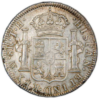 Mexico 1808 Mo TH 8 Reales Silver Coin - Obverse Corrosion