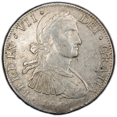 SOLD Mexico 180?(8/9) Mo TH 8 Reales Silver Coin - Dateless