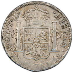 SOLD Mexico 180?(8/9) Mo TH 8 Reales Silver Coin - Dateless