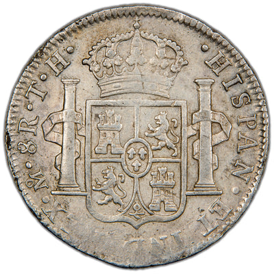 SOLD Mexico 180?(8/9) Mo TH 8 Reales Silver Coin - Dateless