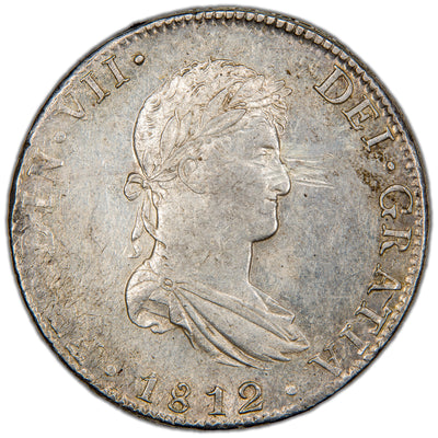 Mexico 1812 Mo JJ 8 Reales Silver Coin - Obverse Scratches