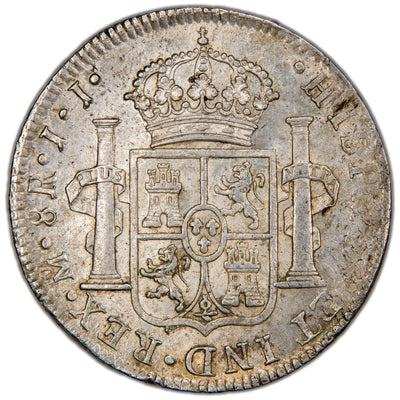 Mexico 1812 Mo JJ 8 Reales Silver Coin - Obverse Scratches