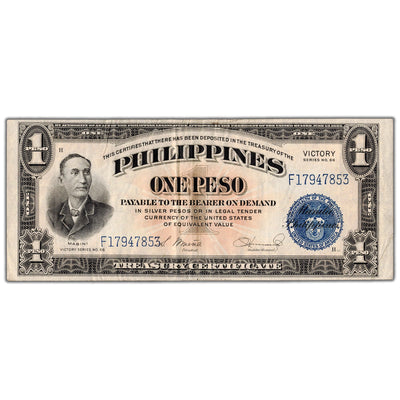 SOLD Philippines ND (1944) 1 One Peso Note Victory Series P #94 - Circulated