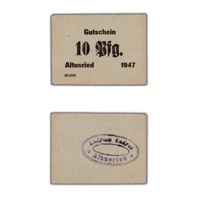Germany Gutschein 1947 10 Pfennig Note