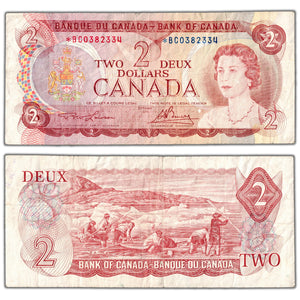 SOLD $2 1974 Bank of Canada Note *BC Replacement Below 0.5M BC-47aA - Fine