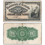 25 Cents 1900 Dominion of Canada Shinplaster Note DC-15b - VF (issues)