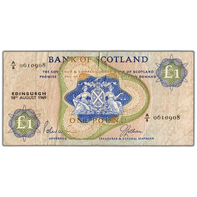 Scotland 1969 1 One Pound Note P #109b - Circulated